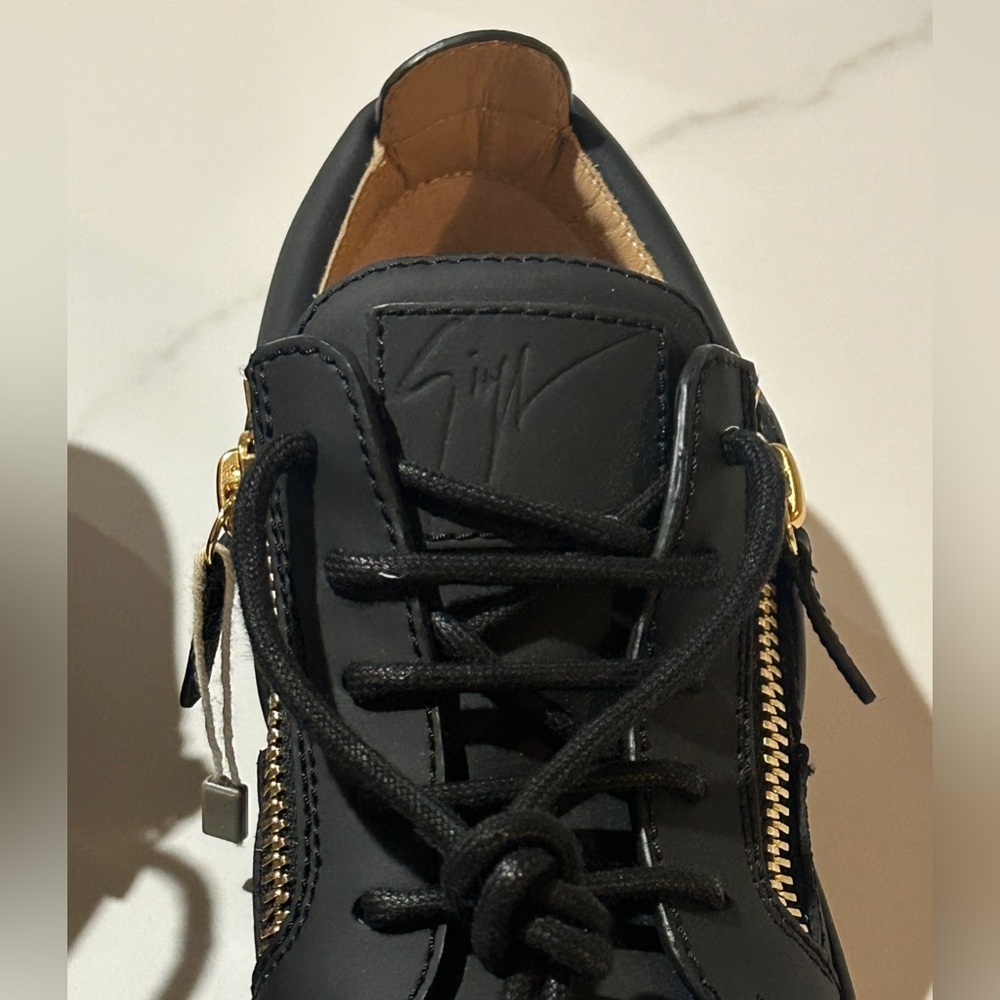Giuseppe Zanotti Black and Gold Sneakers with Sleek Design - Picture 4 of 9